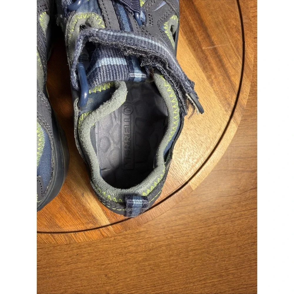 Merrell Hydro Hiker Sandals Youth Boys Size 1 Navy Green Waterproof Hiking Shoes